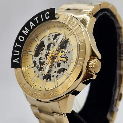 Fossil Men's Watch Bannon Automatic Gold-tone Stainless S. Skeleton Dial Bq2680 • $104.99