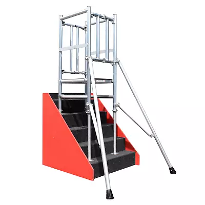 BPS Stair Podium - Industrial Podium Step - Self Closing Gates Platform Step • £549.99