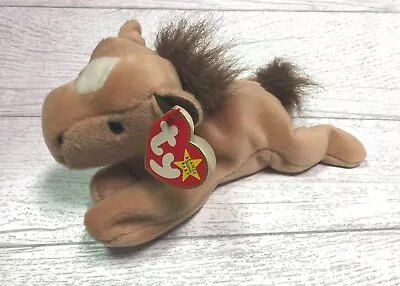 Derby Horse Fur Mane Star 5th Gen 1995 Retired Ty Beanie Baby Collectible Mint • $11.99