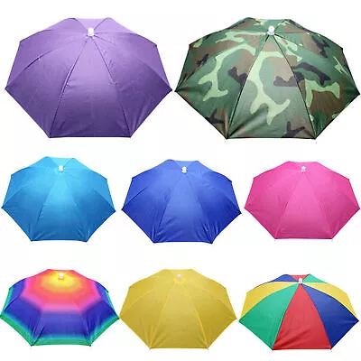Womens Mens Umbrella Hat Novelty Fishing Camping Hiking Cap Casual Outdoor Hat • £8.89