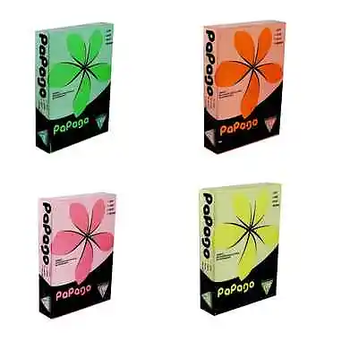 A4 FLUORESCENT 80gsm BRIGHT NEON PAPAGO COLOUR PAPER PINK ORANGE GREEN Or YELLOW • £3.95