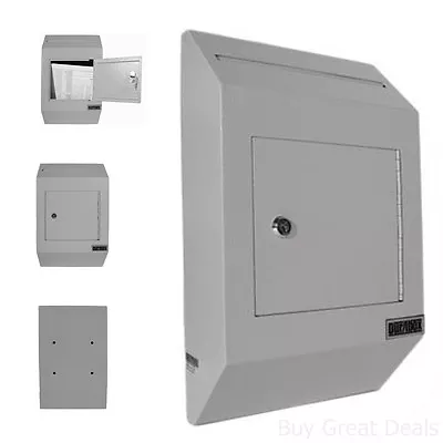 Wall Mount Box Steel Drop Slot Safe Locking Deposit Cash Money Mailbox Check • $88.98