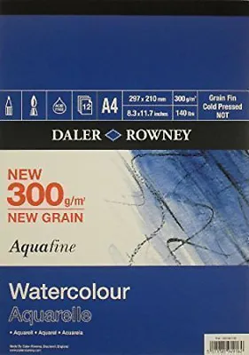 £9.95 • Buy Daler Rowney Aquafine Watercolour Pad A4 Size 300GSM 12 Sheets