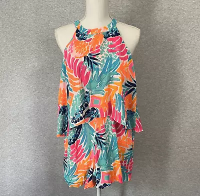 Lilly Pulitzer Romper Womens 6 Edona Goombay Smashed Tropical Preppy Pineapple • $40