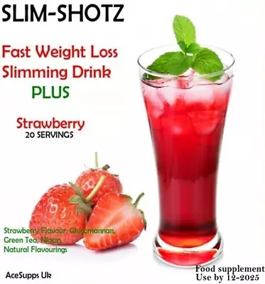 Slimming Strawberry Slim-shots Booster Juice Drink Plus Weight Loss Fat Burner • £8.99