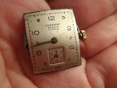 Vintage LUCERNE Watch Mechanical Movement 17J Swiss 21mm X 20mm Runs • $22