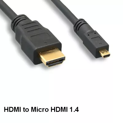 KNTK 1ft Micro HDMI To HDMI 1.4 Cable 4K 3D W Ethernet For Display GoPro Camera • $11.04