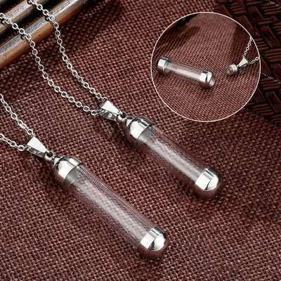 $6.67 • Buy New Screw Cap Wishing Bottle Pendant Perfume Jar Glass Vial Necklace Lucky A