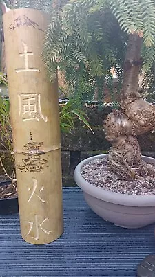 £21.50 • Buy Carved Bamboo Pyrography  Wall Art  Japanese Garden, Zen Garden,kanji Art  Earth