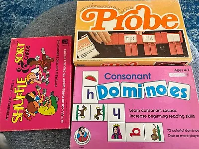 Vintage 1970s 1980s Children’s Learning Educational Word/Reading Games Lot • $25