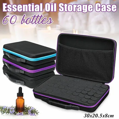 60 Bottles Essential Oils Bag Aromatherapy Storage Holder 15ml Travel Carry Case • $28.16