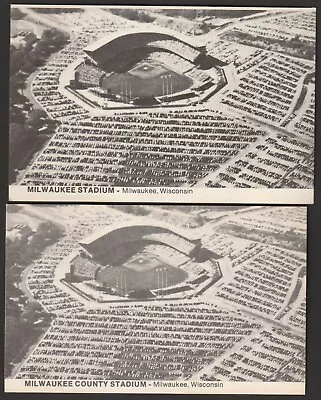 (2) Milwaukee County Stadium Variation Postcards - Braves & Brewers Former Home • $2.99