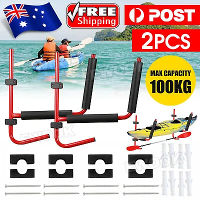 $33.95 • Buy 2Pcs Kayak Holder Surfboard Rack Storage Carrier Canoe Paddle Wall Bracket 100KG
