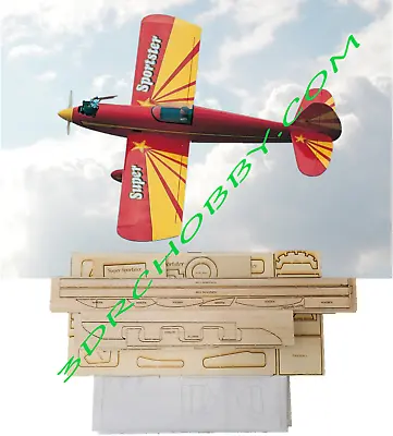 Super Sportster 62  Wing R/C Airplane Short Kit Laser Cut Balsa & Ply W/ Plans • $224.99
