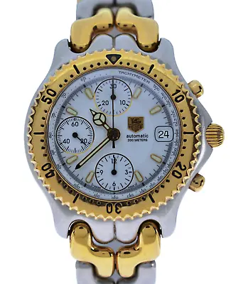 Tag Heuer Men's Link SEL 39mm Two Tone Automatic Chronograph Watch CG2120-R0! • $1349.95