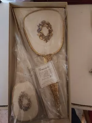 Vintage Antique Gold Finish Mirror And Brush Set • $50
