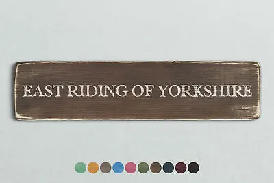 EAST RIDING OF YORKSHIRE Vintage Style Wooden Sign. Shabby Chic Retro Home Gift • £16.95