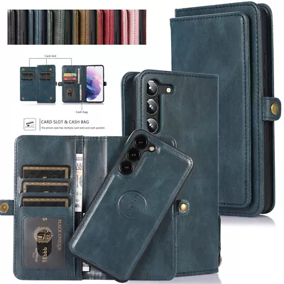 For Samsung S24 S23FE S24+ A33 S8 S9 S21+ Removable Leather Magnetic Wallet Case • $27.53