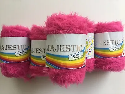 £5.99 • Buy Job Lot Dk Fluffy Eyelash Knitting Yarn Wool 5 Balls=500grams  Bright Pink