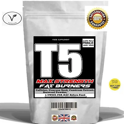 Weight Loss Pills STRONGEST T5  Diet Slimming FAT BURNERS Buy 2 Get 1 Free • £9.99