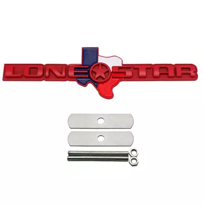 Red LONE STAR TEXAS Front Grille Emblem For Silverado Titan Tundra Ram F150 250 • $12.53