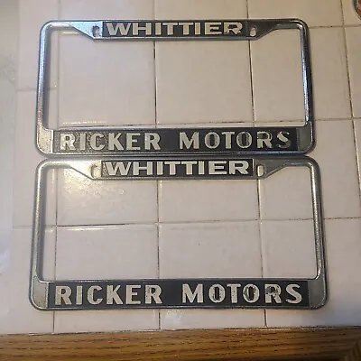 Rare Ricker Motors Whittier AMC Rambler Scrambler Dealer License Plate Frames  • $199.99