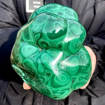 3.4LB Natural Glossy Malachite Transparent Cluster Rough Mineral Sample • $0.99