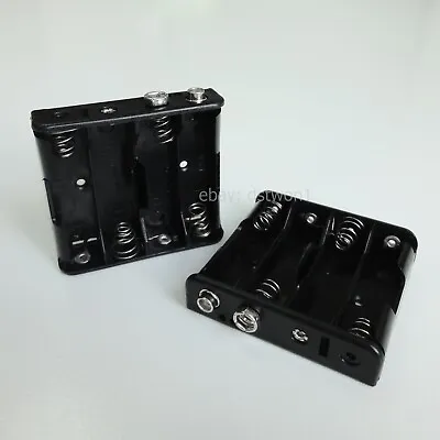 2pcs Battery Holder Box Case 4 AA 2A LR6 UM3 6V Snap With PP3 Connector • $1.99