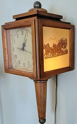 Hmmm Unusual Folks! Vintage Trend Electric Wall Clock Light Up Works Great L@@k • $35