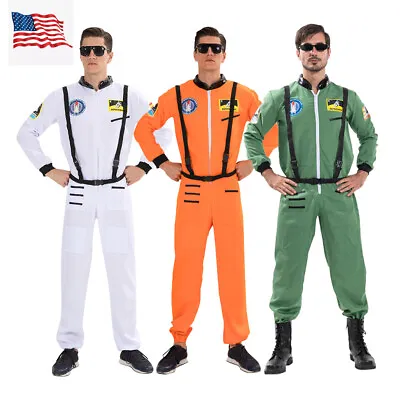 Underwraps Astronaut Orange NASA Adult Plus Teen Mens Halloween Costume US • $29.99