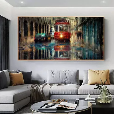 Rain City Street  Posters Prints Wall Picture Canvas Paintings • $19.94