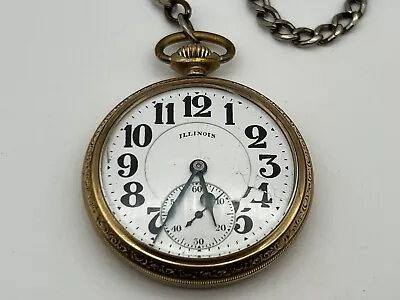 Antique Illinois Railroad 10K Gold Filled Pocket Watch For Parts Or Repair • $43