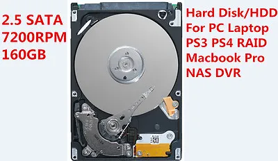 160GB 160 GB HDD 2.5 SATA 7200 RPM Hard Drive For Sony PS4 Macbook MacBook Pro • $13.99