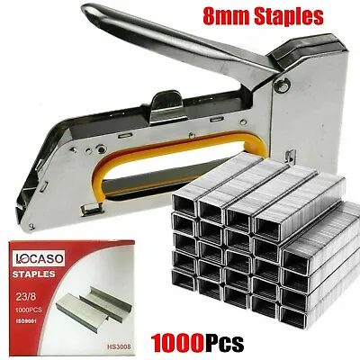 1000pc Pack Heavy Duty 8mm Staples Staple Gun Tacker Upholstery Pins For Stapler • £2.98