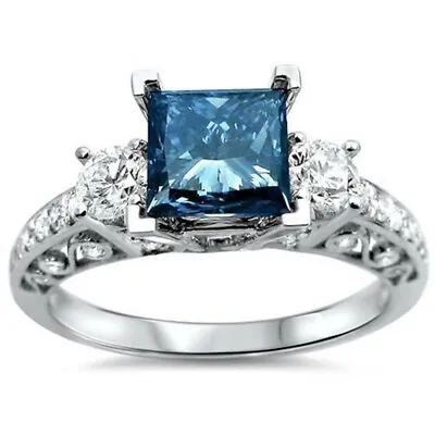$1.90 • Buy Elegant 925 Silver Filled Ring Princess CZ Zircon Women Wedding Jewelry Sz 6-10