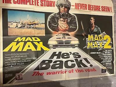 Mad Max (1979) + Mad Max 2 (1981) - Double Bill. Original British Quad Movie... • £100
