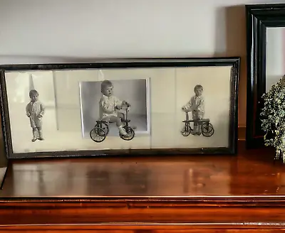 1922 THREE PHOTOS FRAMED OF A LITTLE BOY - 25  LONG X 10  TALL • $20