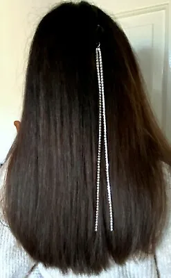 Crystal Hair Extensions Hair Chains Yarn Wig Chain Clip Ponytail Tassel Hairpin • £3.99