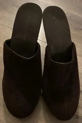 Colin Stuart Brown Pump Corduroy Wooden Heel Pointy Toe Women's Shoe Size 8 • $20.20