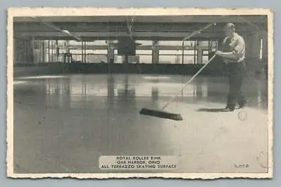 Janitor Sweeping Royal Roller Rink OAK HARBOR Ohio Ottawa County Occupation~40s • $19.99