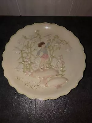 Andrea By Sadek Fairy Floral 3d Design Ceramic Wall Hanging Plate J. Willfred • $10