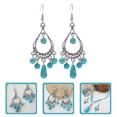  Turquoise Earrings Pendant Women Jewelry European And American • £7.19