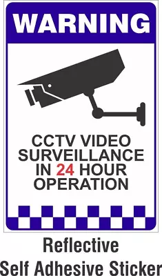 Reflective Solid Plastic CCTV Warning Sign (LS01) Surveillance Camera W/Sticker • $8.95