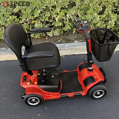 4 Wheel Mobility Scooter Folding Drive Device Loading Capacity 265 Lbs (red) • $629.99