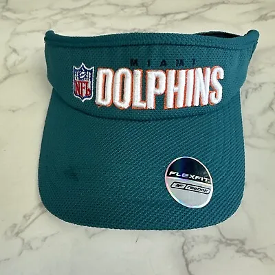 Deadstock VTG NOS Miami Dolphins SPELLOUT Visor Sun Hat Cap Flex Fit *read • $19.99