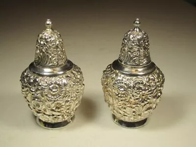 Vintage Fancy Silver Plate Salt & Pepper Shakers - W.B. Mfg Co. • $45