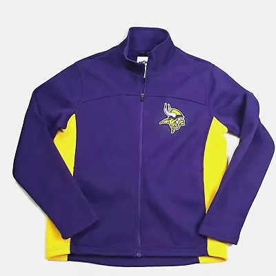 Minnesota Vikings Men's L Jacket Sweatshirt Full Zip Pockets Fleece Lined  • $18.89