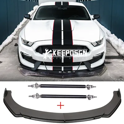 For Ford Mustang GT Shelby GT350 500 Front Bumper Lip Splitter Carbon Fiber Rods • $117.99