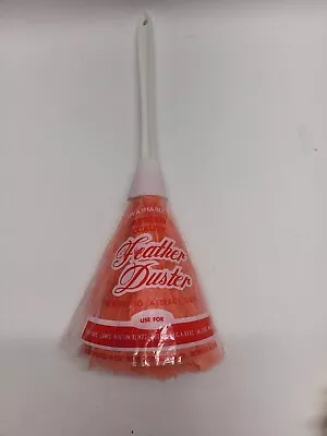 Vtg Feather Duster Household Cleaning Tool MCM Retro Plastic Handle NOS Orange • $11.90