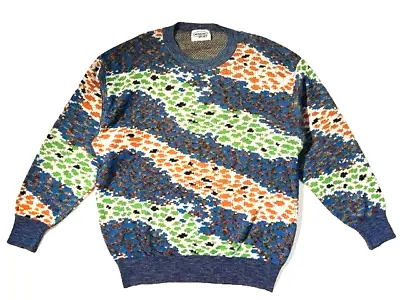 MISSONI Mens Multicolor Animal Cotton Sweater Pullover Jumper Sz XL Made Italy • $104.30